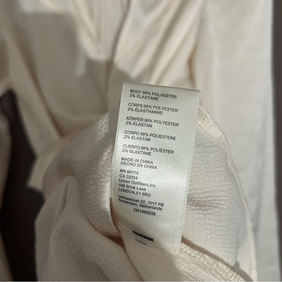 Free People Cream Wrap Long Sleeve Front Tie Blouse Small - Picture 5 of 5